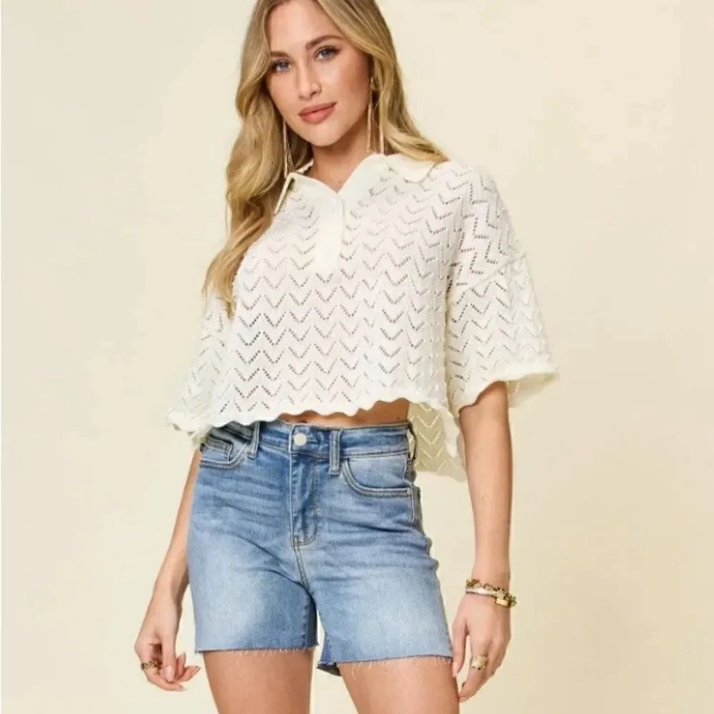 JUDY BLUE HIGH WAIST RAW HEM DENIM SHORTS Size Medium